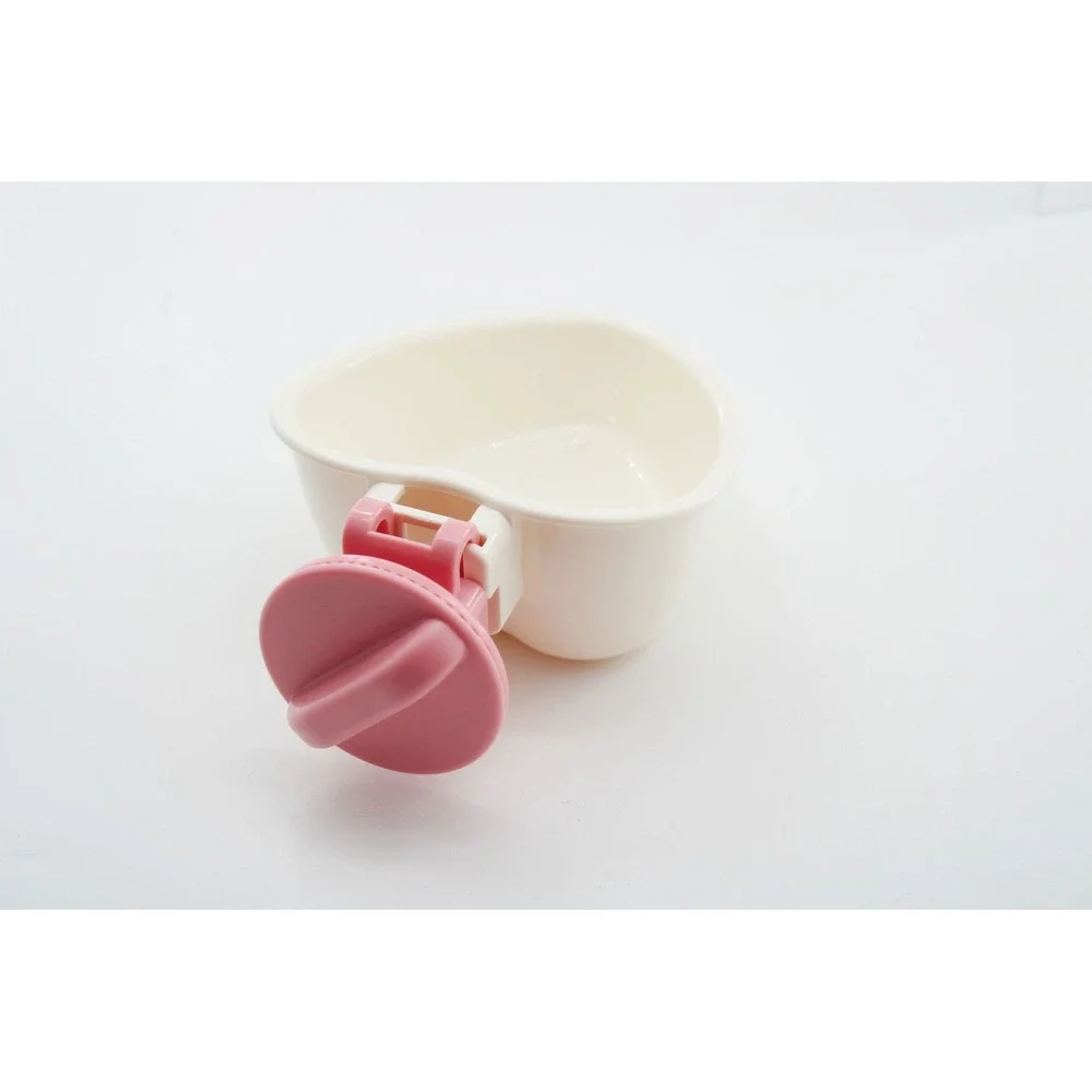 Choco Nose Mini Heart C607 Pet Feeder Bowl Pink Cream 8oz Cage Mount